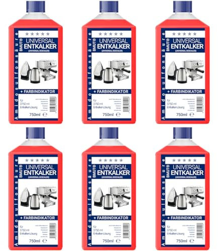 6x 750ml Entkalker Universalentkalker Konzentrat, wie für Kaffeevollautomat, Wasserkocher etc. – für 6 Entkalkungen/Anwendungen je 125ml