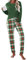 Ekouaer Pyjama Femme Ensemble Carreaux Pantalon Coton Vêtements De Nuit Chaud Pyjama 2 Pièces Poche Élastique Manches Longues, Vert à Carreaux, XXL