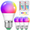 4 Stück 5W A50 Dimmbare Mehrfarbige Edison LED Lampe Mit Fernbedienung, E27 Schraubsockel, Farbwechselbirne, RGB+warmweiß, Energiesparbirne, Geeignet Für Alltagsbeleuchtung Und Stimmungsbeleuchtung