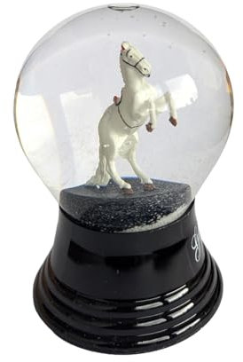 Schneekugel Echtglaskugel - Fast wie echter Schnee Motiv: Lipizzaner, 8 cm