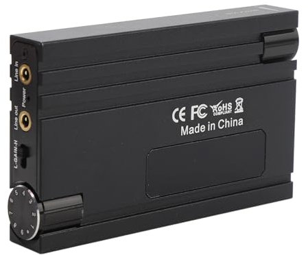 3.5mm Headphone Amplifier 16-600 Ohm, Headphone Volume Amplifier, Bass Volume Adjust, Aluminium HIFI Headphone Amp for Phone Tablet, Plug and Play