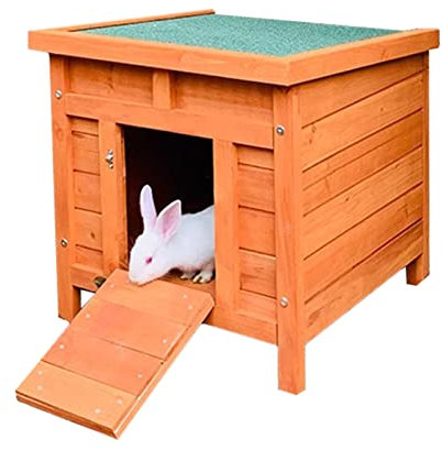 Kaninchenstall für drinnen/draußen für 2 Kaninchen – Kaninchenstall aus Holz für Kaninchen, Katzen, Meerschweinchen, Kleintiere, ideal für kleine Räume