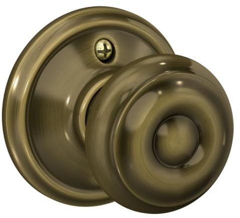 Schlage F170GEO609 Georgian Dummy Knob, Antique Brass
