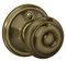 SCHLAGE F170GEO609 Georgian Dummy Knob, Antique Brass, One Sided Non Turning