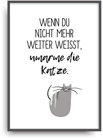 ALEMARG Kunstdruck KATZENTROST Fine Art Poster Print Plakat Moderne Vintage Deko Bild ungerahmt DIN A4 Geschenk