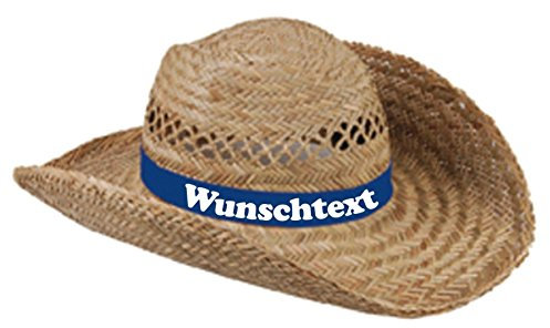 CrazyShirt Strohhut mit Wunschaufdruck auf Hutband (royal)