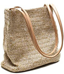 Ulisty Pequeña Bolsa de Paja Bolsa de Tejido Bolsa de Playa de Verano Bolsa de Hombro Bolso Bolsa de Cubo para Mujeres/niñas Caqui