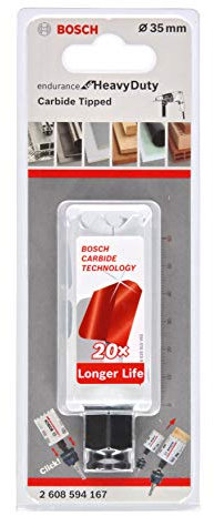 Bosch Professional Scie trépan au carbure de tungstène Endurance for Heavy Duty (Ø 35 mm, Accessoires pour perceuses)