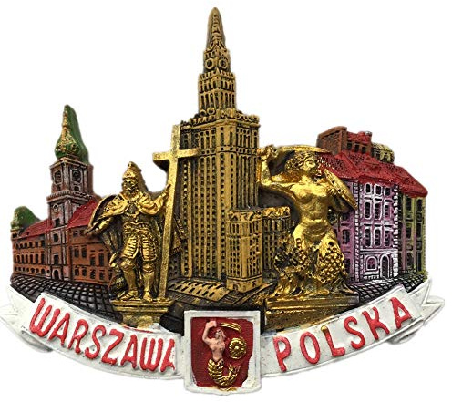 Weekinglo Souvenir Frigorífico Imán Warszawa Varsovia Polonia 3D Resina Artesanía Hecha A Mano Turista Viaje Ciudad Recuerdo Carta Carta Refrigerador