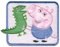 Aufnäher/Bügelbild - Peppa Wutz 'Schorsch Wutz' - bunt - 7,7 x 5,8 cm - by Entertainment One © Patch Aufbügler Applikationen zum aufbügeln Applikation Patches Flicken