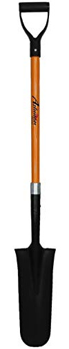 Ashman Drain Spade Shovel (1 Pack) - 48 Inches Long Handle Spade with D Handle Grip - Durable Handle with a Thick Metal Blade - Multipurpose Premium Quality Orange Shovel.