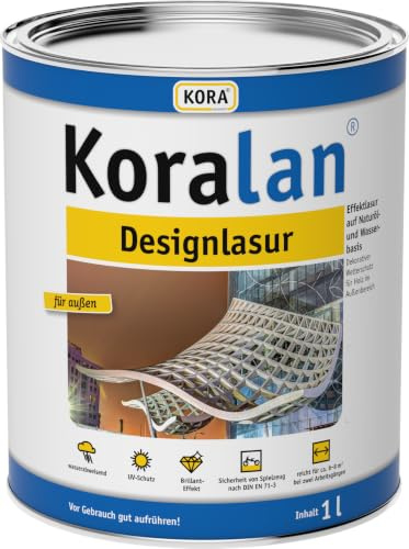 KORA® Koralan® Designlasur mit Brillant-Effekt für Holz außen - moderne, wetterfeste & offenporige Holzschutzlasur, wasserabweisend, ideal für Holzfassaden & Gartenholz
