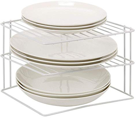Thrink Premium Quality 3 Tier Kitchen Corner Plate Rack Cupboard Shelf Insert Organiser and Space Saver Unit Storage Organizer