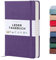 Beechmore Books Notizbuch liniert - A5, Lila Premium Hardcover Journal Buch aus veganem Leder, 120gsm creme Papier, inkl Geschenkbox, für Schriftsteller, Journalisten, Meetings & Studenten