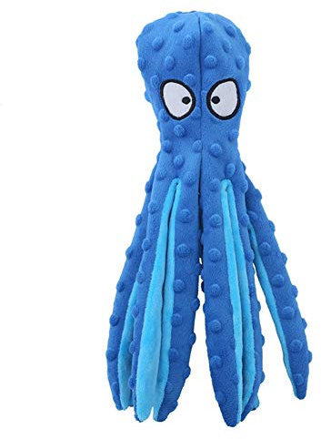 iSpchen Dog Squeaky Toys Octopus, Hundeplüschtier aus Kordsamt, Kein Stuffing Chew Toys für Hunde, Bissbeständiges für kleine bis mittlere Hunde