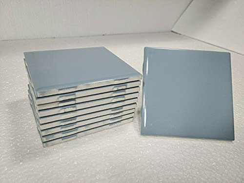 Daltile Blue Waterfall 4 in Ceramic Tile 4.25 inch Shower Bathroom Kitchen Backsplash Color 0169 4x4 Subway Square 10 Piece Box