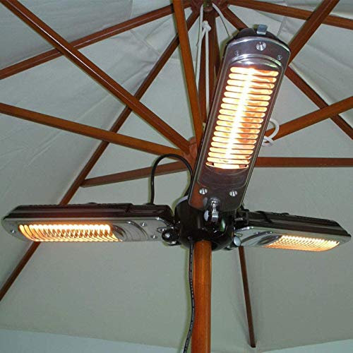 HOLITU Radiant Heater, 2000W Infrared Halogen Electric Heater Fan, Adjustable Power 650W/1300W/2000W, Folding Patio Heater for Outdoor Garden, Black