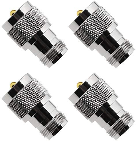 OTOTEC 4 x N-Typ-Buchse auf UHF-Stecker, PL259 RF-Koaxialadapter für drahtlose LAN-Geräte, Antennen, WLAN-Radios, vergoldete Kontakte