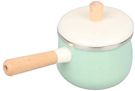 Milchtopf Klein,QWEA Emaille-Topf Antihaft-Eintopf-Küchen-Milch-Topf, zwei Farbvarianten-Grün