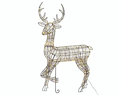 Beliani Outdoor Weihnachtsbeleuchtung LED Metall Rentierform mit Kabel schwarz Mahlatti