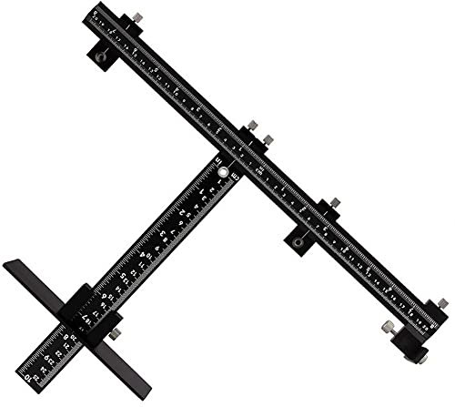 Joywayus Aluminiumlegierung Schrank Hardware Jig Bohrer Locher Locator Führung Einstellbare Schablone Holzbearbeitung für schnelle und genaue Installation von Tür und Hülse Schublade Ziehen