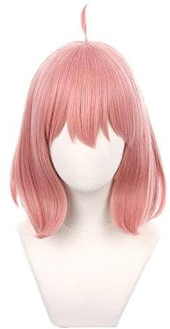 LeMarnia Anime Cosplay Perücke Kurze Rosa Halloween Kostüm Party Perücke