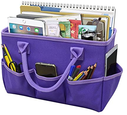 Art Craft Supplies Tote Storage Caddy Organizer for Artists and Kindergarten Teachers, Stationery Carrying Case for Drawing Books and Notebooks, Paint Brushes