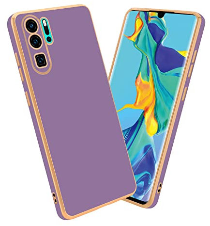 Cadorabo Hülle kompatibel mit Huawei P30 PRO Schutzhülle TPU Silikon Case Liquid Design mit Kameraschutz Slim Kratzfest Weiche Gummi mit Rundumschutz Case Hülle für Huawei P30 PRO in Lila