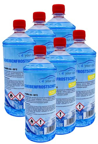 4yourCar Scheibenfrostschutz Winter Scheibenwischwasser ReadyMix bis -30°C mit frischem Citrusduft 6x1 L