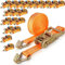 Safetytex Spanngurt 2 Tonnen - 35 mm x 6 Meter - Zweiteilig mit Spitzhaken & Ratsche - Hochwertiges Polyester - Sicherer Transport & zuverlässige Ladungssicherung (20 Stück)