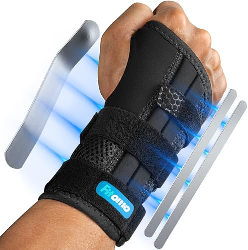 Fitomo Handgelenk Bandagen mit 3 Metallschienen und weicher Daumenöffnung, Bandage Handgelenk für Karpaltunnel Arthritis Sehnenscheidenentzündung Verstauchungen, Nachtschlaf Handgelenkbandage