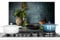 KitchenYeah© Küchenrückwand Platte Spritzschutz Küche Deko Aluminium Platte Spritzschutz Herd Alternative für GlasplatteKräuter - Gewürze - Pfanne - Messer - Grau - Rustikal - 60x40 cm