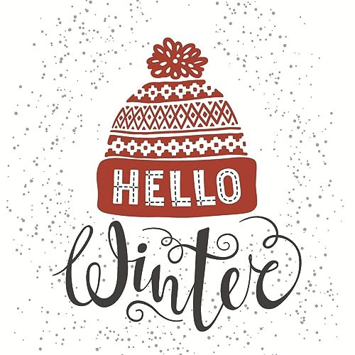 20 kleine Cocktail-Servietten Weihnachten Wilkommen Winter als Tischdeko. Papierservietten mit Motiv. Auch für Decoupage und Serviettentechnik 24x24cm