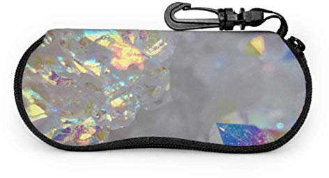 GQWJKSZ Angel Aura Opal Aura Aura Quartz Cluster Druzy Etui für mehrere Brillen Brillenetui mit Reißverschluss, leicht, tragbar, Neopren-Reißverschluss, weiches Etui, weiches Etui für Brillen