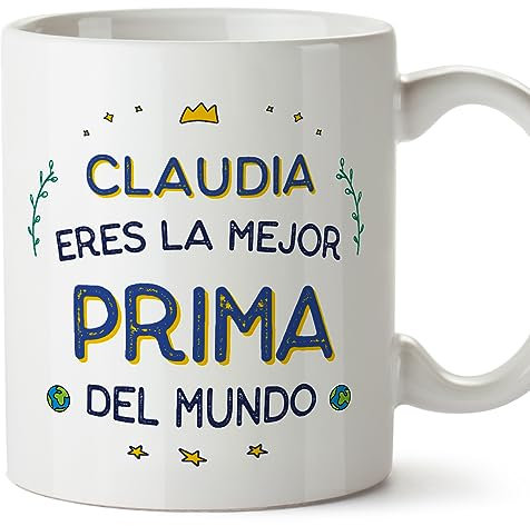 MUGFFINS Tazas Personalizadas para PRIMA - En Español - Mejor del Mundo - 11 oz / 330 ml - Regalo personalizable original y divertido