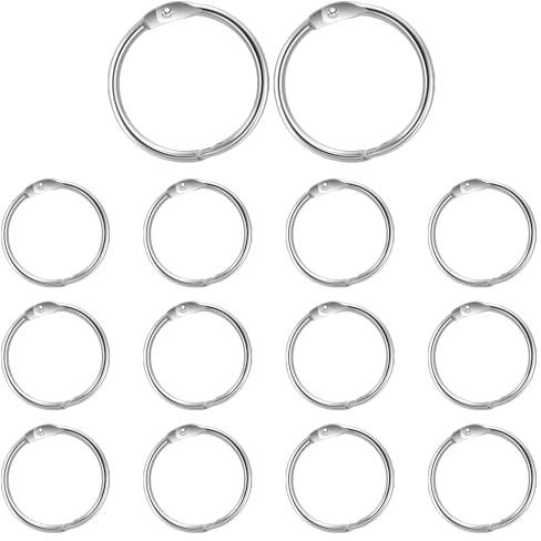 20 Stück Buchringe Karteikarten Ring Buchbinderinge 38mm Loose Leaf Binder Rings Binder Ringe, für Schule, Zuhause oder Büro Silber