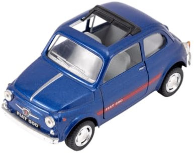 Easy Toys Modellauto kompatibel mit Vintage FIAT 500. Maßstabsgetreues Spielzeugauto mit zu öffnenden Türen. Automodellierung. (500c Blau)