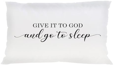 Ohmique Give It to God and Go to Sleep Kissen, christlicher Kissenbezug, Weiß, 30,5 x 50,8 cm