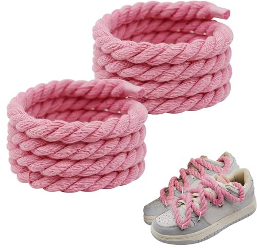 HANIUTTY Lacets Corde pour Air Force 1, Ronds épais Gros Lacets pour Baskets, Chaussures Sneaker, Big Rope Laces (8mm et 150cm)