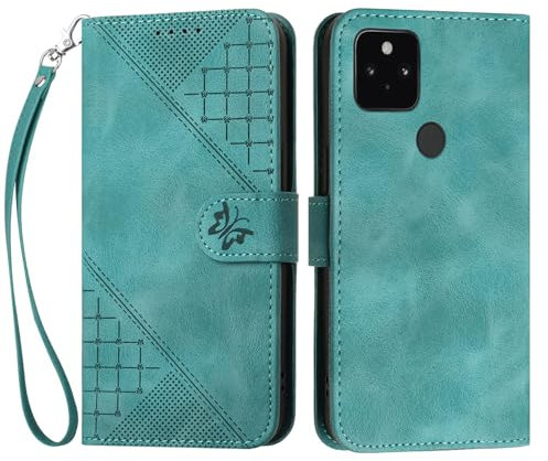 Bxithnr Handyhülle für Google Pixel 4A 5G Hülle Tasche mit Premium Leder [Kartenfach] [Standfunktion] Flip Case Cover Schutzhülle für Google Pixel 4A 5G - Grün