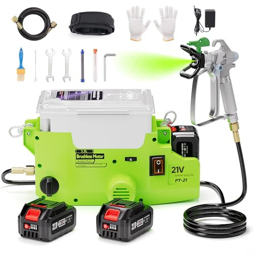 Taskstar Airless Farbsprühgerät mit 2x4.0Ah Batterien, 1700ml Farbsprühsystem mit 3000PSI, 6 Geschwindigkeiten