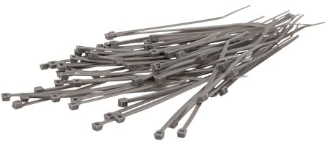 Kalitec - 100 fascette stringicavo grigie 100 mm x 2,5 mm, resistenti ai raggi UV, fascette grigie I set di fascette stringicavo grigio I 100 mm, fascette lunghe I 9 kg resistenza alla trazione