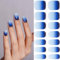 DANNI & TONI Semi Cured Gel Nail Strips,Ombre Indigo Fine Glitter Soft Self-Adhesive Gel Nail Stickers(Indigo Nights),UV/LED Lamp Required Salon-Quality,Easy Apply & Remove 28Pcs