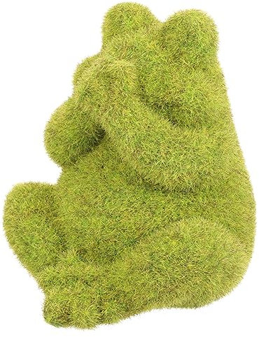 NULYLU Frosch-gartenstatue Aus Gras Simulationsfroschfigur Gartenfrosch-Ornament Gartendekoration Für Rasen Und Teich