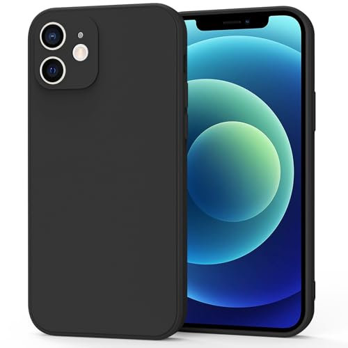 Wanme Silikon Hülle für iPhone 12 Handyhülle (6,1”), Rundum Schützende Schutzhülle, Staubdicht, Schmutzabweisend, Hochwertige & Preisgünstige Cases für iPhone 12 6,1 Zoll, Schwarz