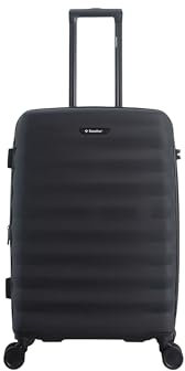 SAXOLINE Reisekoffer, groß, erweiterbar, Kollektion Flow, Maße: 77,5 x 53 x 30 cm, Fassungsvermögen: 100 l, Gewicht: 4,9 kg, Schwarz , Modisch