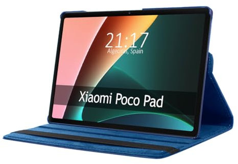 Tumundosmartphone Funda Giratoria 360 para Xiaomi Poco Pad 12.1 Color Azul