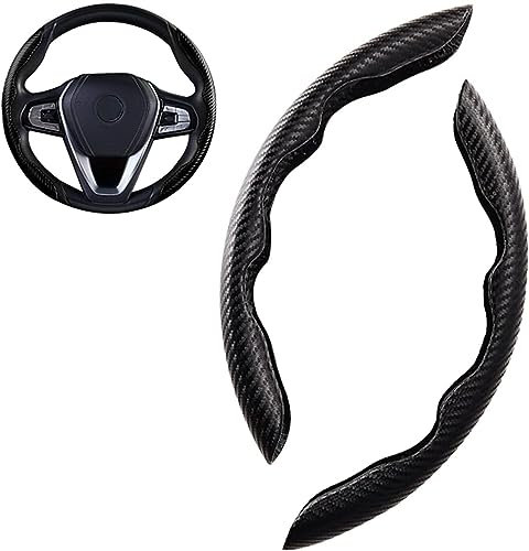 WLLLLa Autolenkradbezug für BMW M-Sport G30 G31 G32 G20 G21 G11 G12 G14 G15 G16 X4 G02 X5 G05 X7 G07 X3 G01,Anti Rutsch Atmungsaktiv Carbon Faser Segmentierter Lenkradhüllen Interieur-Accessoires
