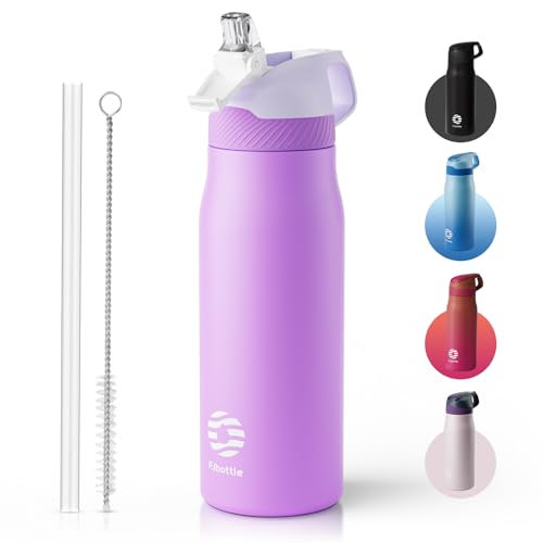 Fjbottle Borraccia Termica con cannuccia Sportiva 550ml/710ml, Senza Perdite e BPA - Bottiglia Termica Palestra per Bambini, Scuola, Campeggio, Yoga