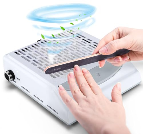 Aspiratore Unghie 100W,aspiratore unghie professionale,Vacuum Nail Speed Regolabile,Aspirapolvere per Manicure con Velocità Regolabile,Filtro Riutilizzabile e USB per Ricarica Smartphone